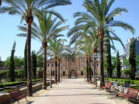 Gateway in the gardens of the Alcazar in Seville